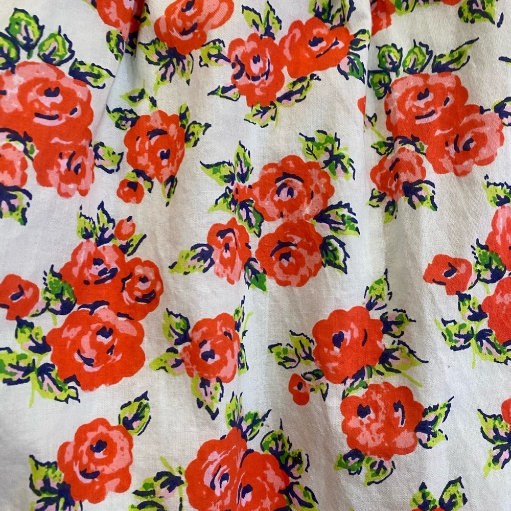Hollister Dress Women’s XS Floral Mini White Red Babydoll Croquette Skater - Picture 3 of 10